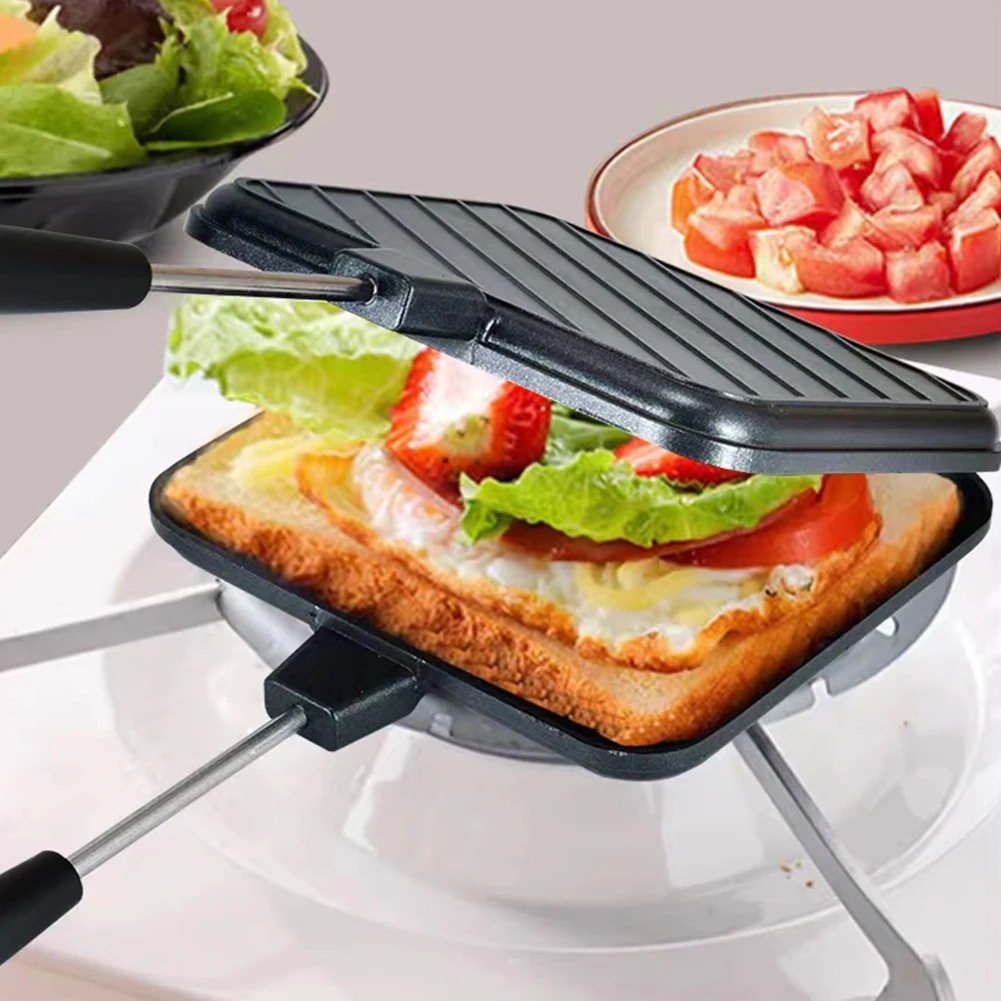 Frying Pan Double Sided Grilled Cheese Maker High Temperature Resistant  Multifunctional for Breakfast Pancakes Toast Omelets - AliExpress