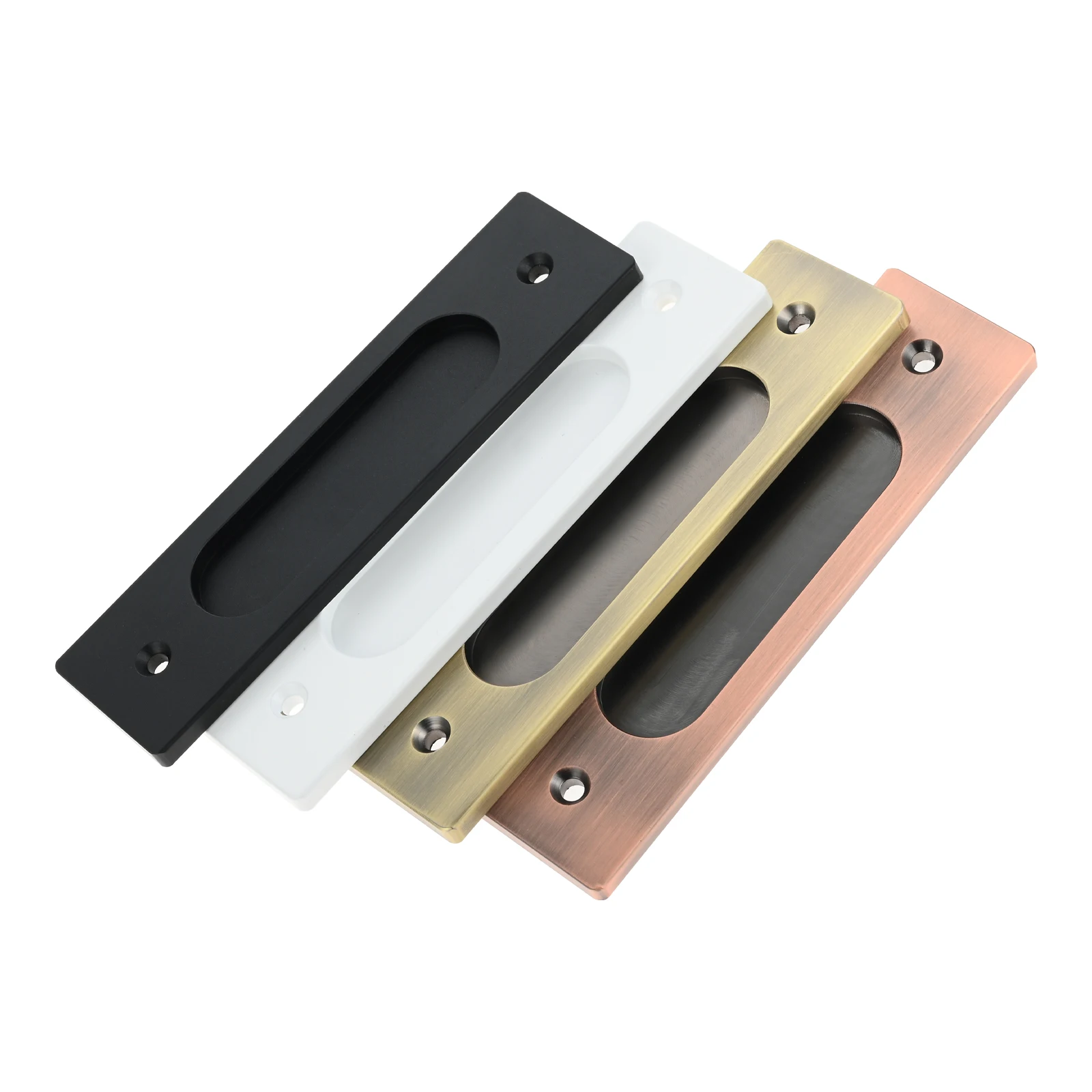 Door Handles 1 Set Barn Door Sliding Pull Handle Hardware Screw Hidden Door Kitchen Drawer Pulls for Sliding Barn Doors Gates Garages Sheds