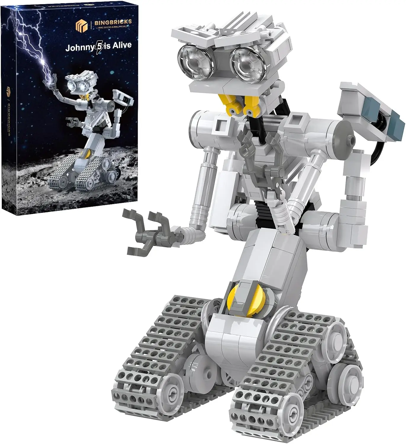 313Pcs Film Shorted-Circuits Military Emotional Robot Building Block Set Per Robot Astroed Johnnyed 5 Modello Brick Toy Kids Gif
