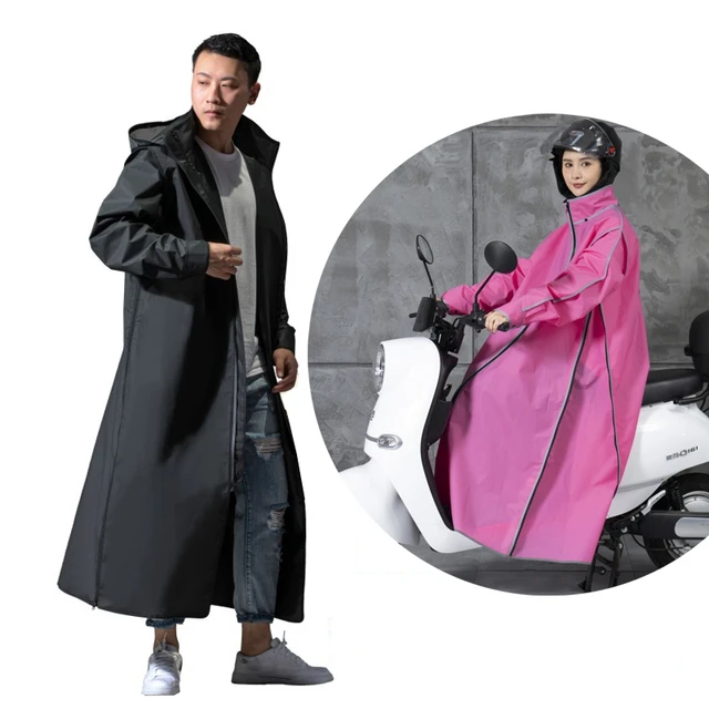 Poncho de lluvia con capucha para hombre y mujer, impermeable,  cortavientos, ropa de lluvia negra, cubiertas de EVA, chaqueta de lluvia,  abrigos, ropa de lluvia para motocicleta - AliExpress