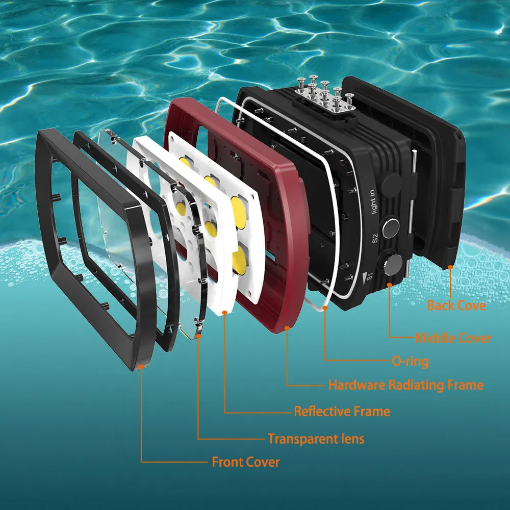 Seafrogs Aluminum LED Diving Light 7000-7500K Underwater Photography Lamp For Underwater Photography And  Outdoor Activities 4