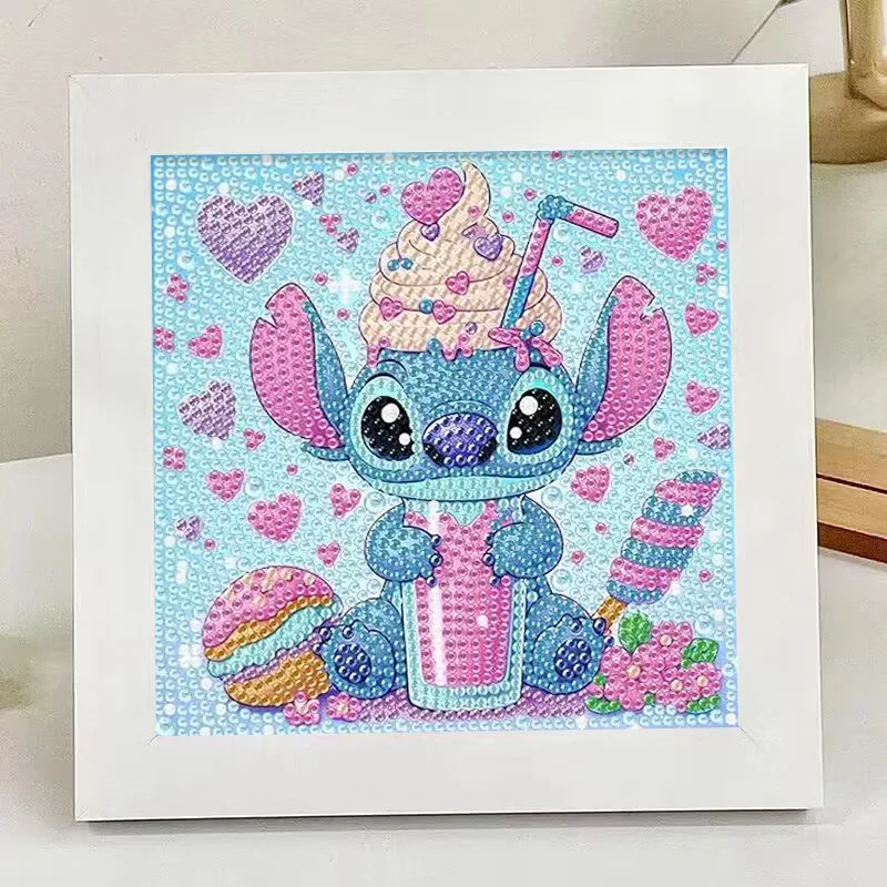 Diamond Painting 18*18cm 5D Cartoon Diamond Painting Stitch Sticking Full Drills Embroider Room Decoration Handiwork Semi-finished products