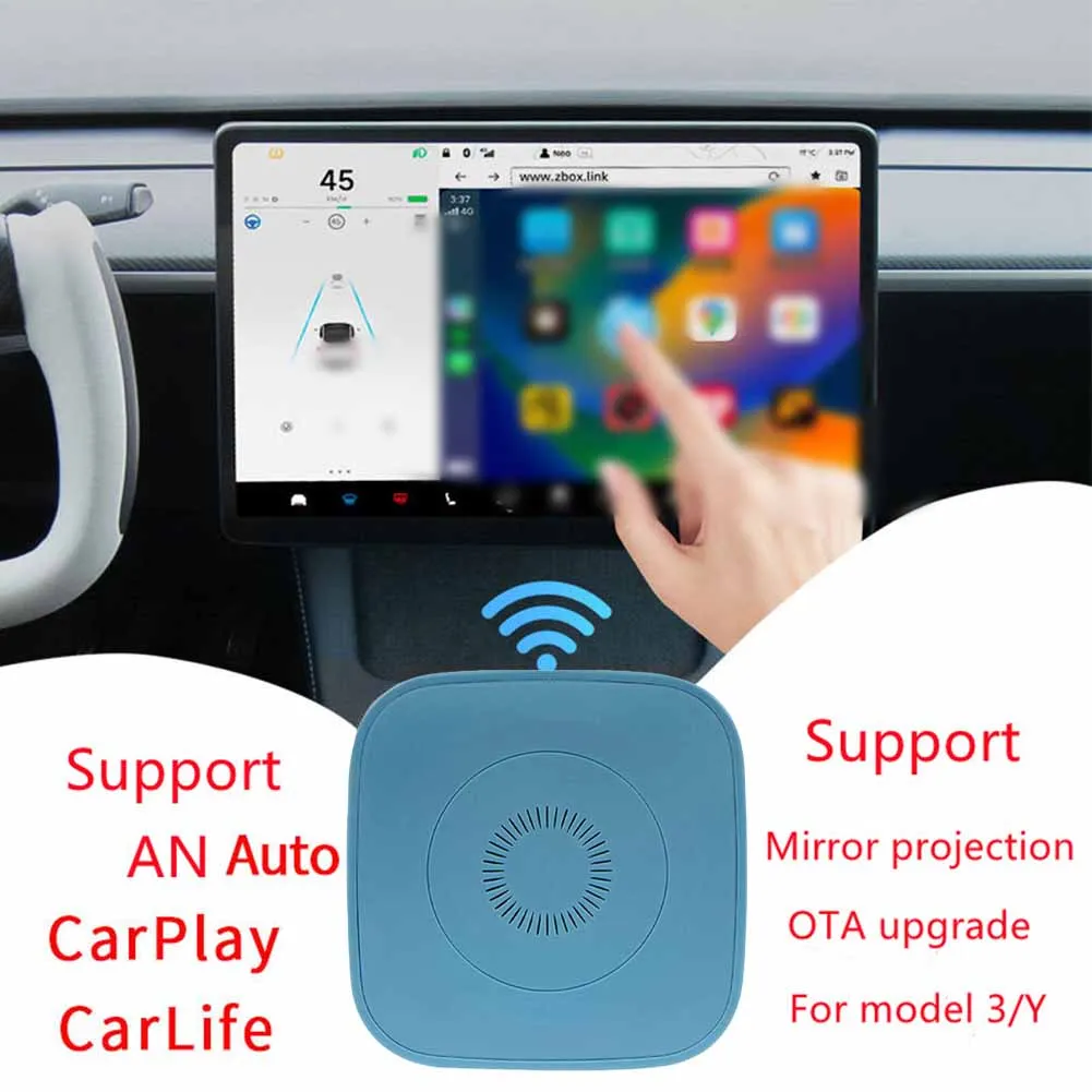 

1 Set Wireless Carplay Correct Connector Direct Installation For Tesla Model 3/Y/S/X WiFi Adapter Ai Box AN Brand New