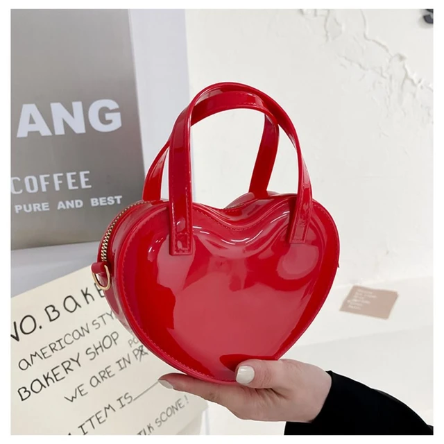 Women PU Leather Solid Color Crossbody Shoulder Bag Retro Love Heart Shape  Purse - AliExpress