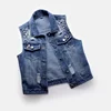 Women's Denim Vest 2024 Spring Summer New Style Washing Ripped Embroidery Sleeveless Jacket Versatile Slimming Effect 3