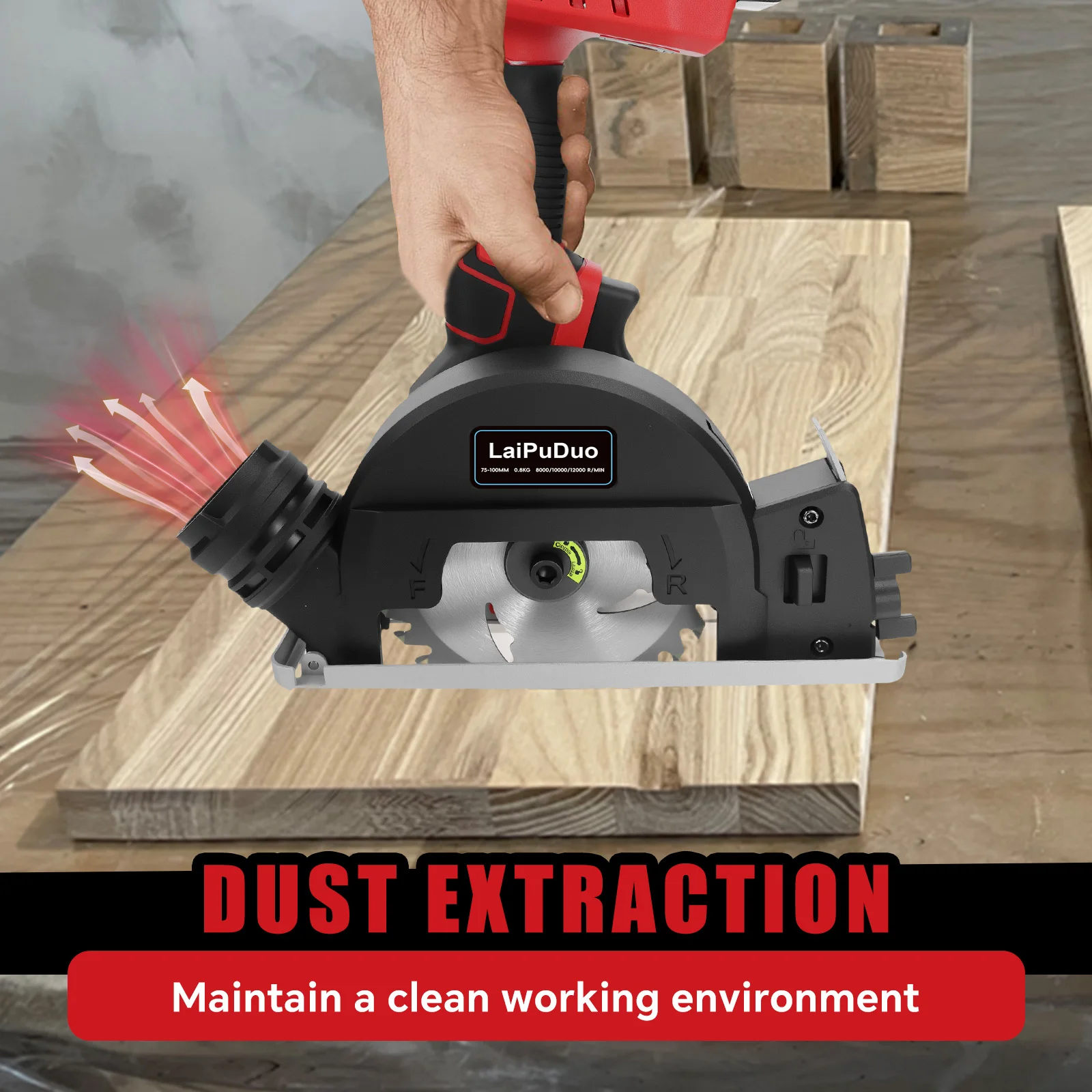 Brushless Circular Saw Cordless Cut Off Tool Metal Wood Tile Cutting 12000RPM Mi