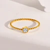 New Stainless Steel Twist Stacker Ring for Women High Quality Cubic Zirconia Stone Finger Ring Bijoux Femme Jewelry Girls Gift 4