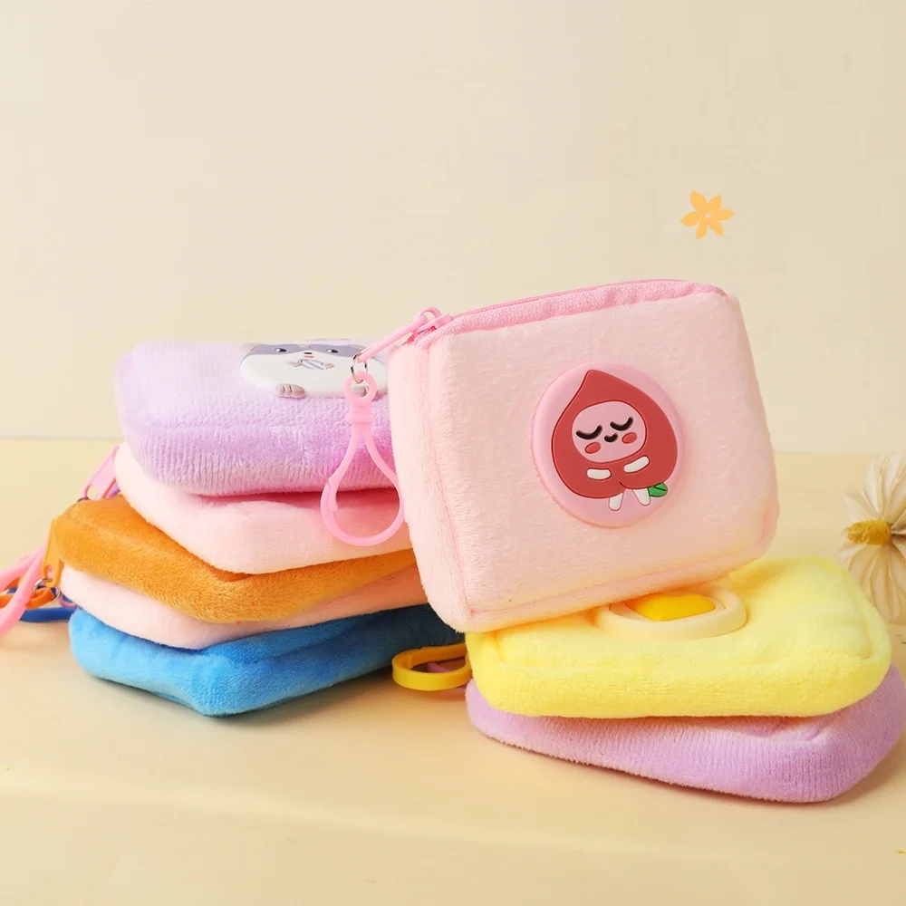 Capybara Plush Coin Purse Headphone Bag Zipper Money Cute Wallet Bags Cartoon Anime Kawai Card Printed Zipper Storage Purse Gift