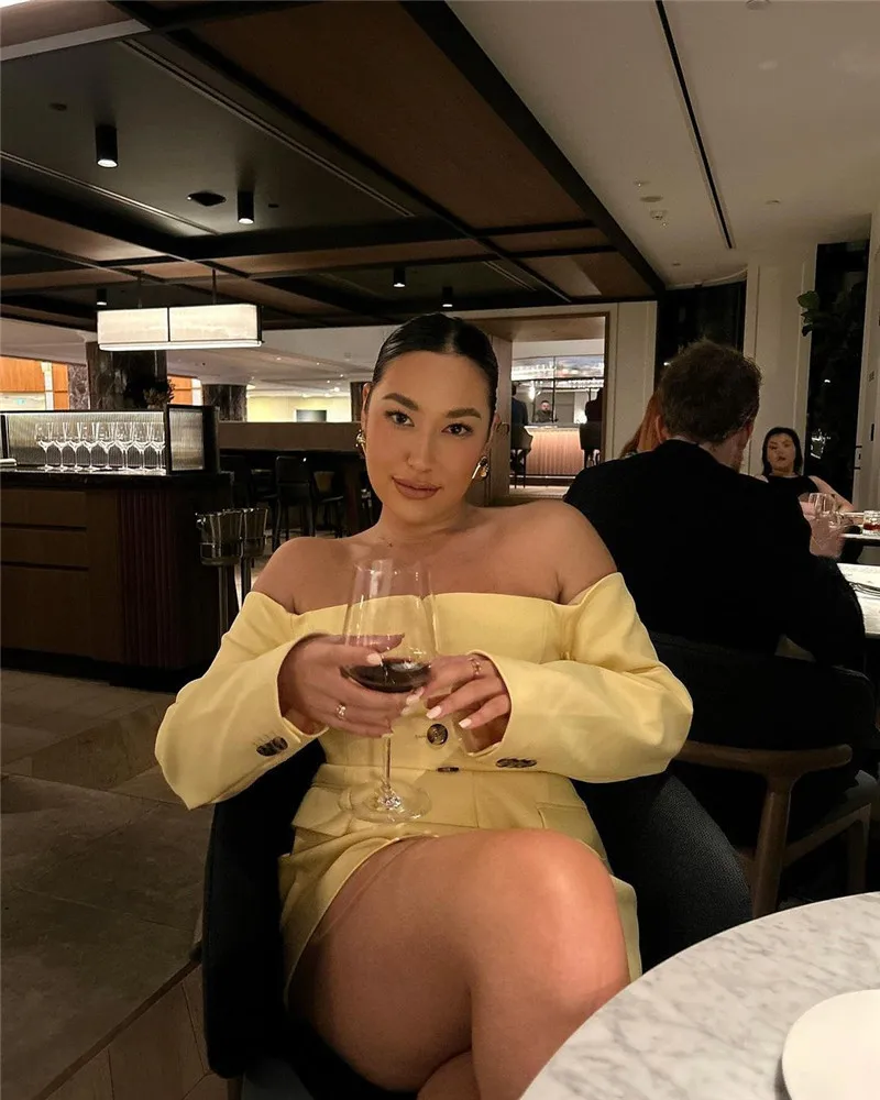 Off-shoulder Strapless Sexy Blazer Dress For Women Fashion Solid Zipper Two Pocket Long Sleeve Backless Mini Dress