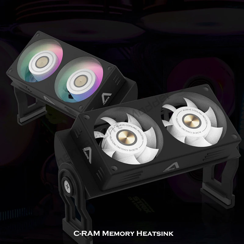 Alseye-ram Dissipador Radiador 5v 3pin Argb pc Case Refrigeração de Memória 2x Ventilador Cooler Overclocking para Ddr Ddr2 Ddr3 Ddr4 Ddr5 - Imagem 2