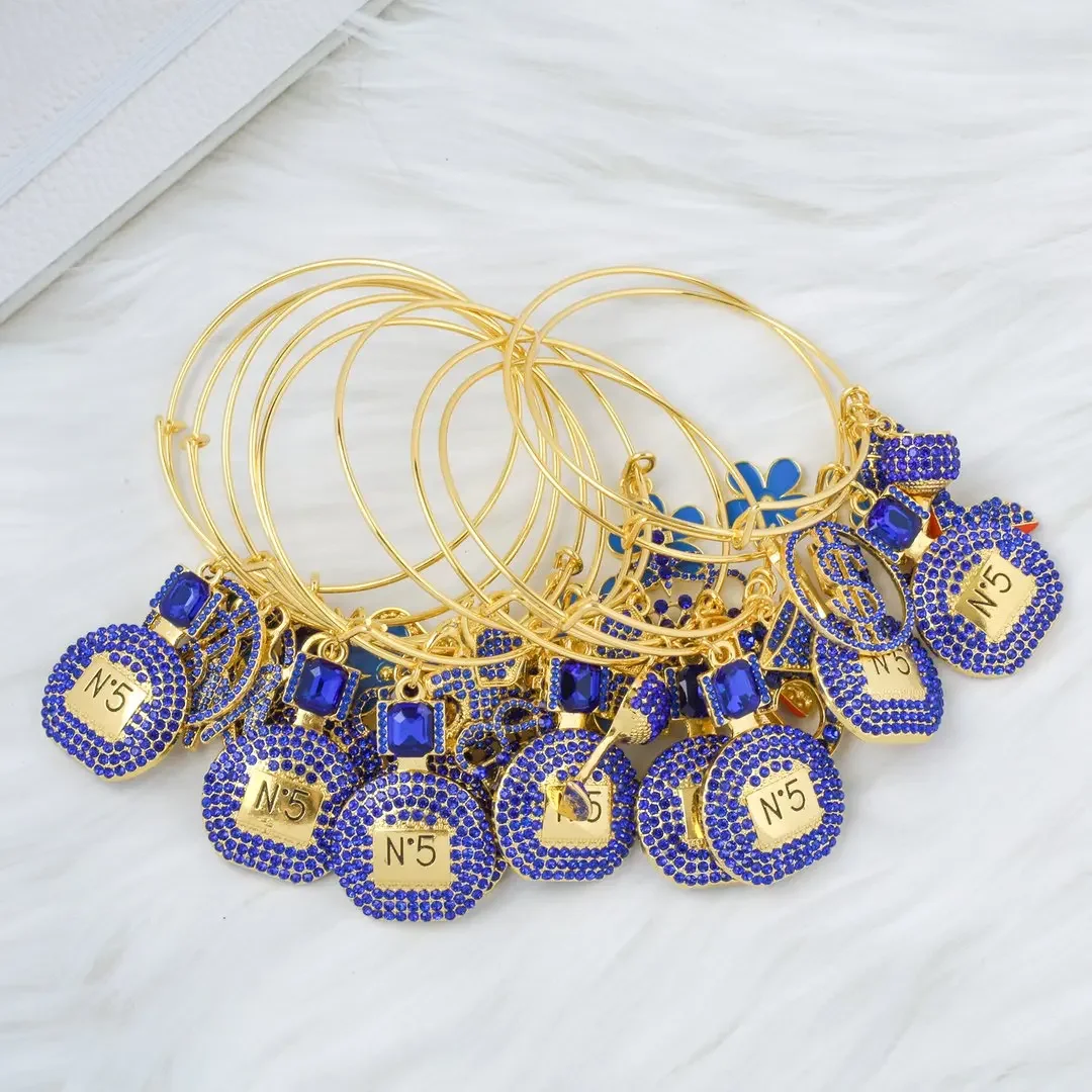 10pcs mixed 65mm Alloy Bangle with Rhinestone Charms on Sale 5