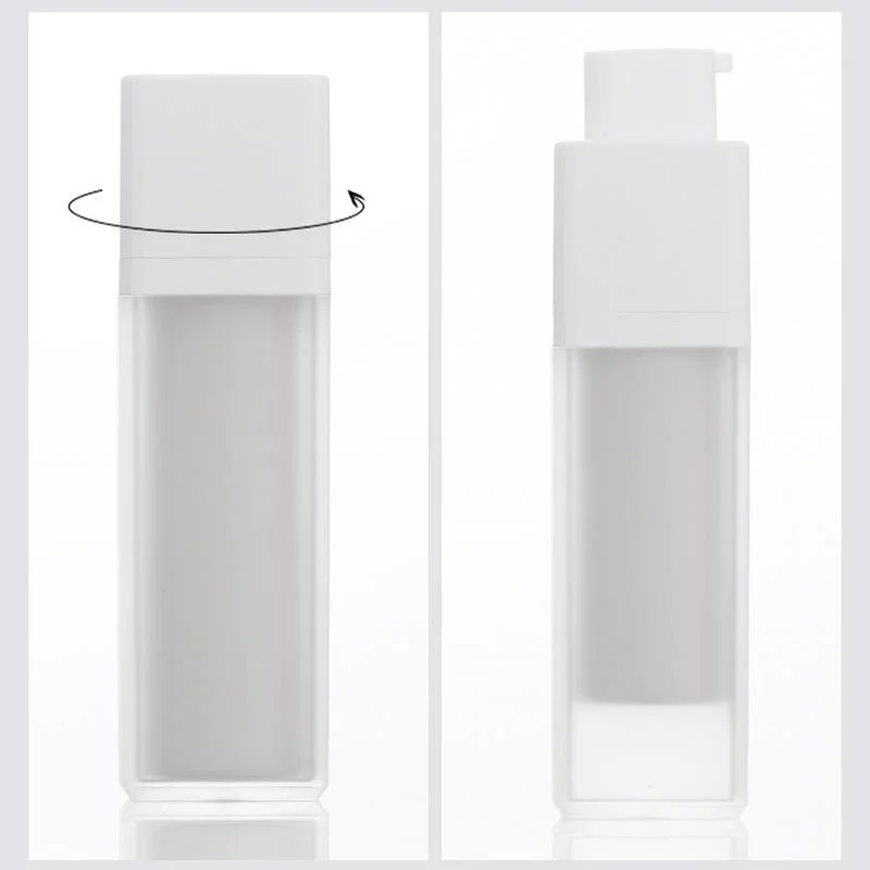 Square Vacuum Bottle Press Lotion Empty Liquid Foundation Makeup Container 1Pc 15/30/50ml
