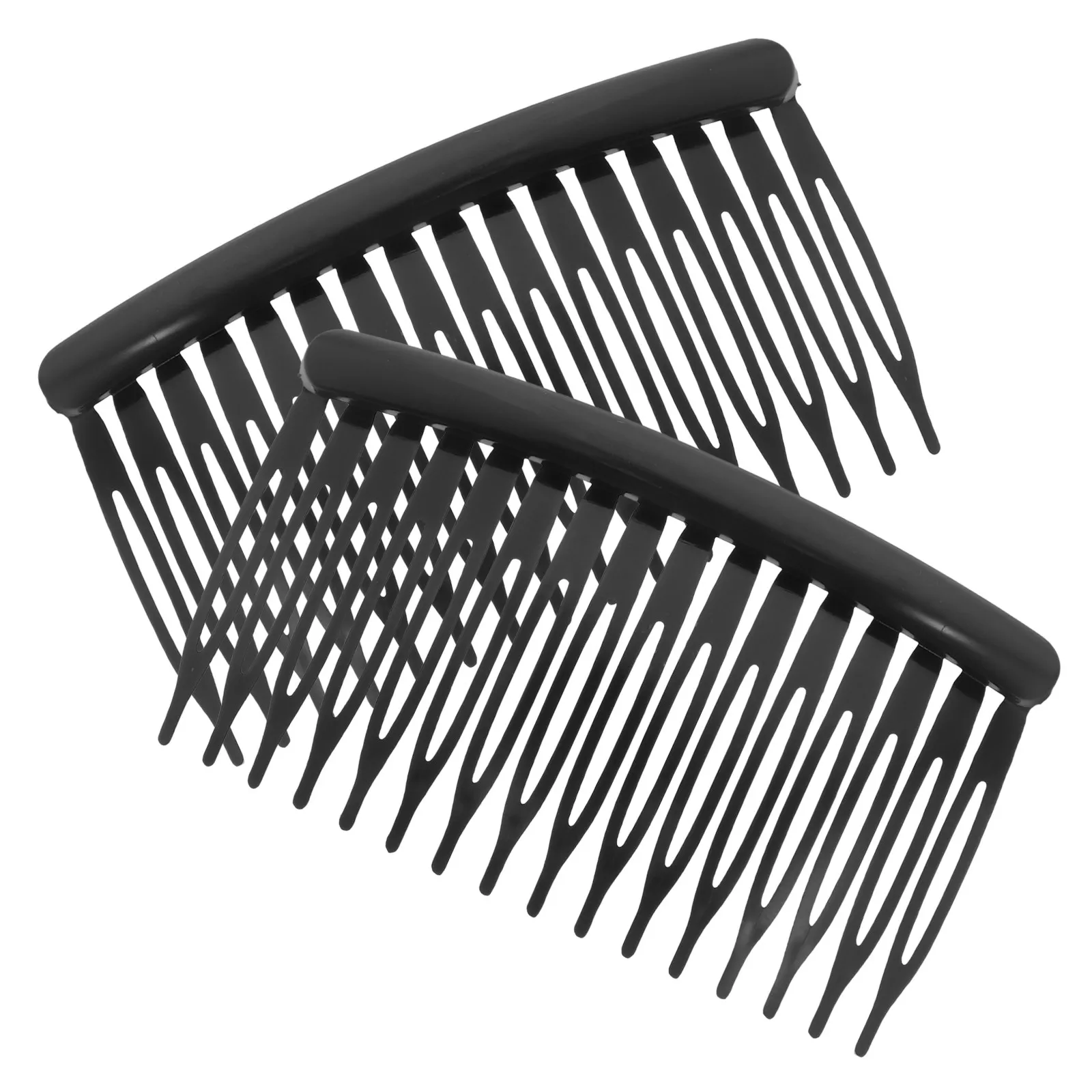 2Pcs 플라스틱 헤어 빗 블랙 8x5cm 여성용 소녀 쉬운 안전한 맞춤 헤어 클립 핀 웨딩 파티 패션 액세서리