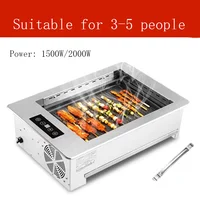 Restaurant Grill Electric Commercial Smokeless Barbecue Grill Pan Embedded Korean Grill Smokeless BBQ Touch plancha cocina 1
