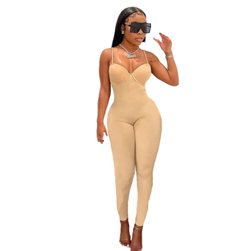 

Fashion Sexy Wrap Bust Stretch Jumpsuit Women Slim Fit Suspenders Rompers Pencil Trousers High Waist Hip Lift Casual Sport Wear