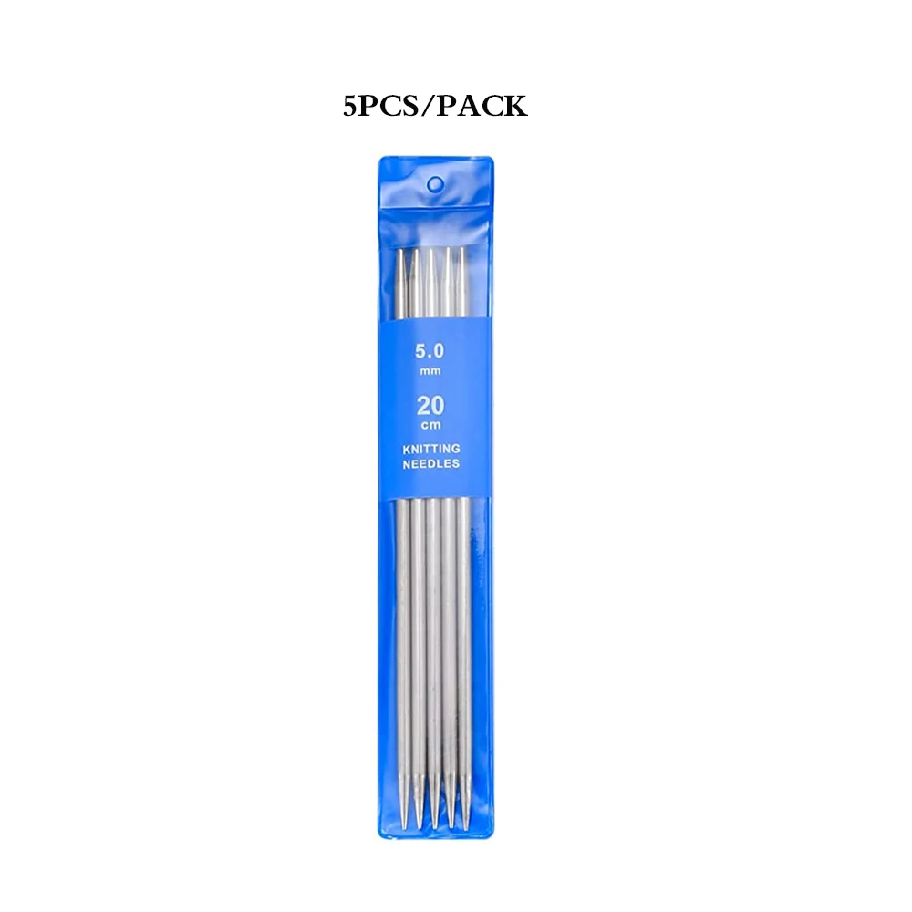 Premium Stainless Steel Double-Pointed Knitting Needles Set (20cm)