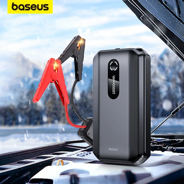 Baseus-arrancador de batería de coche 2 en 1, compresor de aire, bomba de  inflado, estación de energía portátil, potenciador de cargador de batería  de coche, 1000A - AliExpress