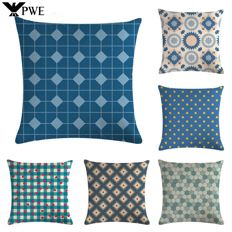 

Geometric Abstract Print Linen Pillowcase Office Car Seat Cushion Living Room Sofa Bedroom Children's Room Decorative Pillowcase