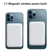 1:1 with-logo 5000mAh Magnetic Wireless Charger Power Bank Mobile Phone External Battery for IPhone 13 Pro Max Macsafe Powerbank