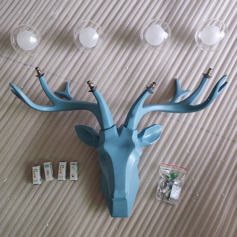 Deer Head Wall Lamps Modern Art Sconce Antlers Wall Mirror Lights for Living Room LED Lighting Fixtures Bedroom Lamp Home Decor 6