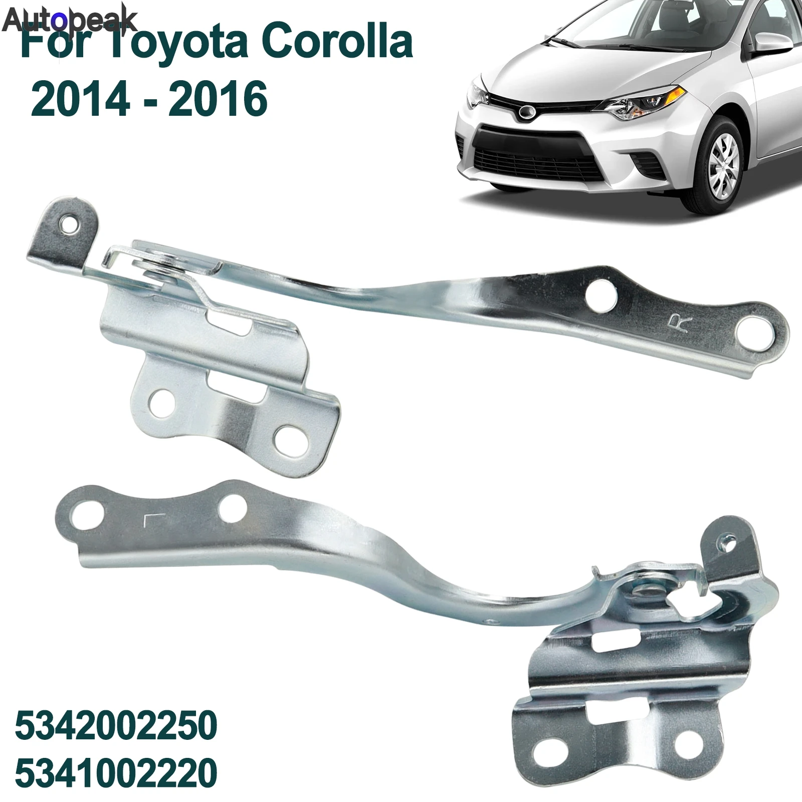 

2 шт., петли для капота Toyota Corolla 2014-2016 5341002220 5342002250