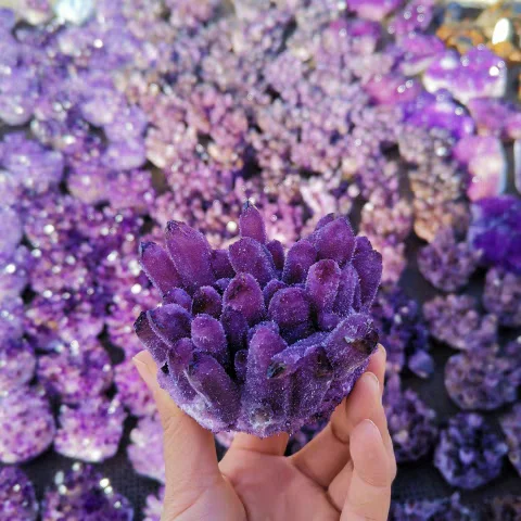 Natural amethyst cluster stone ornaments, demagnetization furniture office exquisite jewelry
