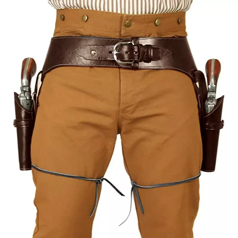 Off-the-shelf Medieval Renaissance Cowboy Double Belt Revolver Holster Stage Show Dress-up Sailor Moon Hanako Kun halloween costume prop
