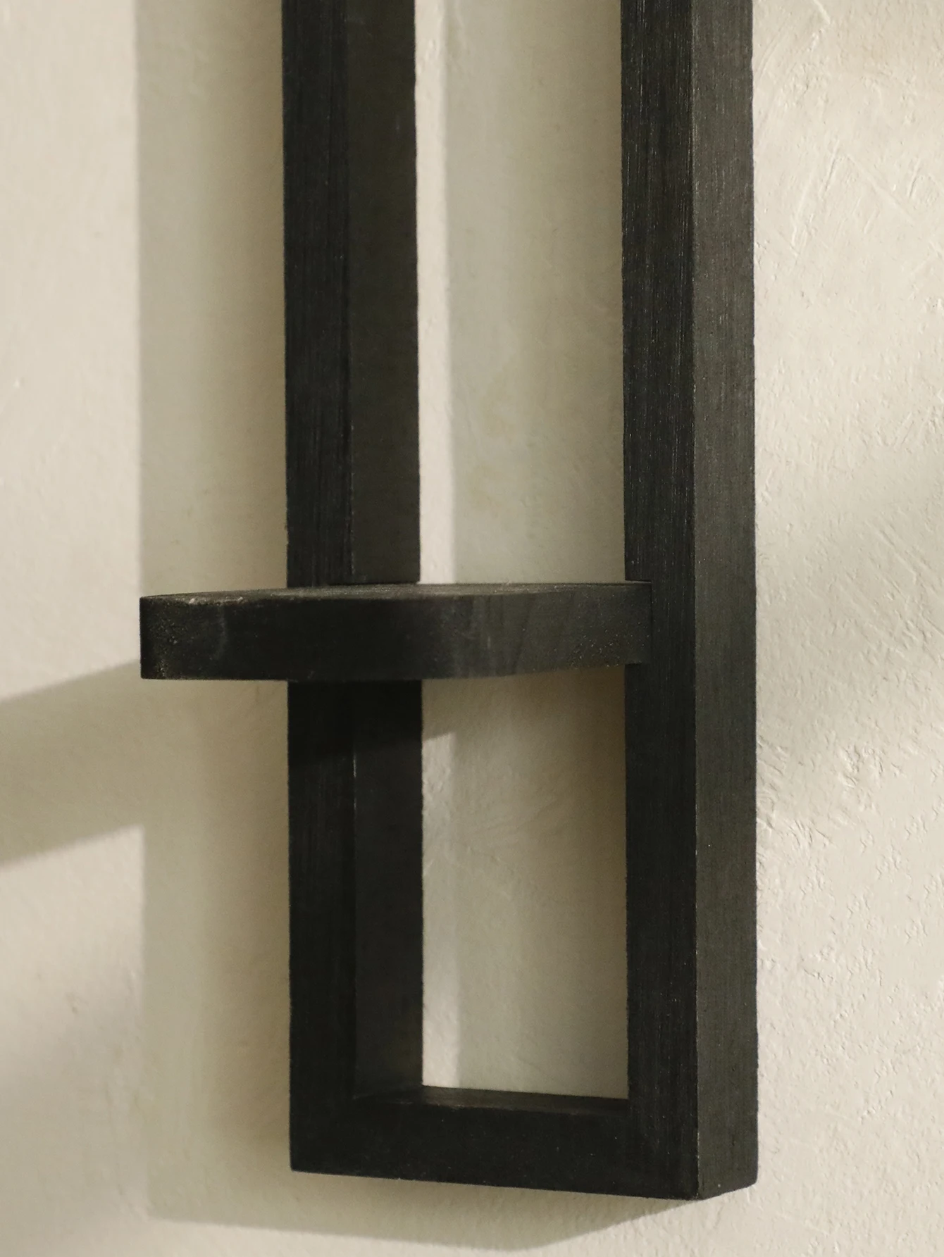 Durable Black Wood Candle Holder