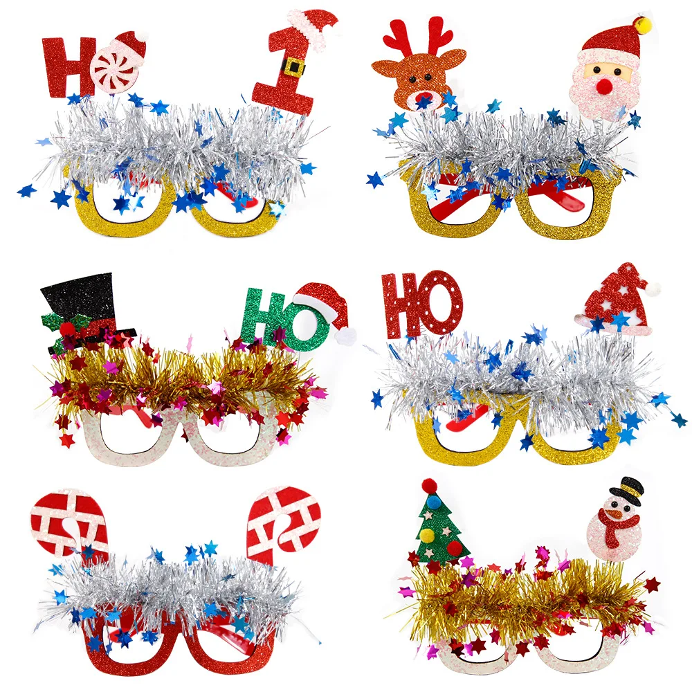 

Merry Christmas Glasses Frame Xmas Decorations for Home Gnome Glasses Adult Kids Gifts New Year 2024 Navidad Natal Decoração