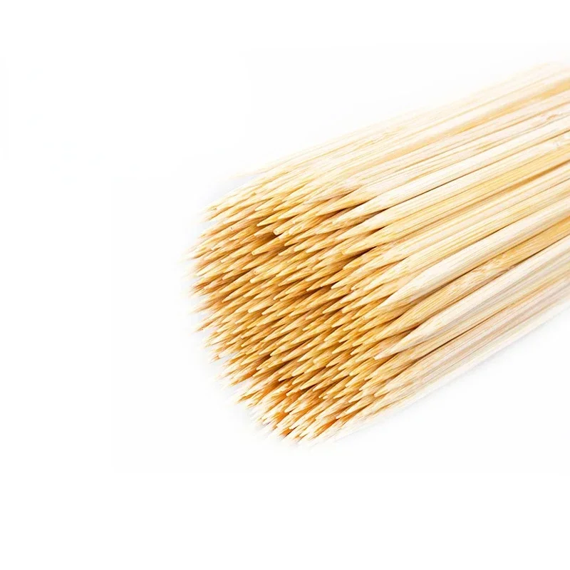 100pcs Bamboo Wooden BBQ Skewers Food Bamboo Meat Tool Barbecue Party Disposable Long Sticks Catering Grill Camping