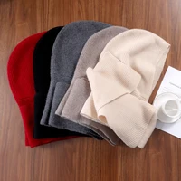100%Wool Knitted Scarf Shawl For Women Winter Soft Warm Fashion Hooded Fake Collar Solid Multifunctional Neck Warmer Scarves - Image 5