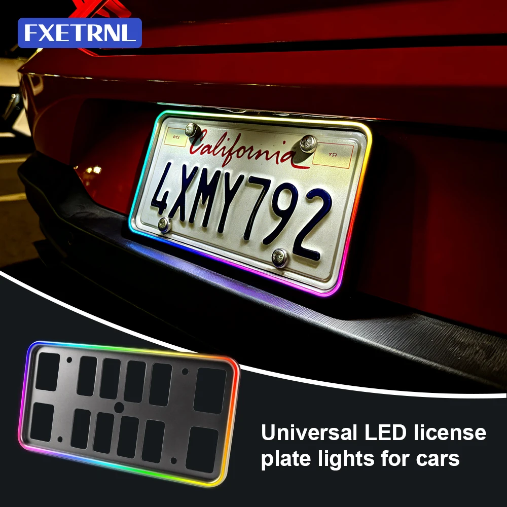 USDM/JDM 자동차 LED 후면 번호판등 크롬 ABS 앱 제어 RGB 점멸 브레이크 경고등 기능 트럭 SUV DC12V