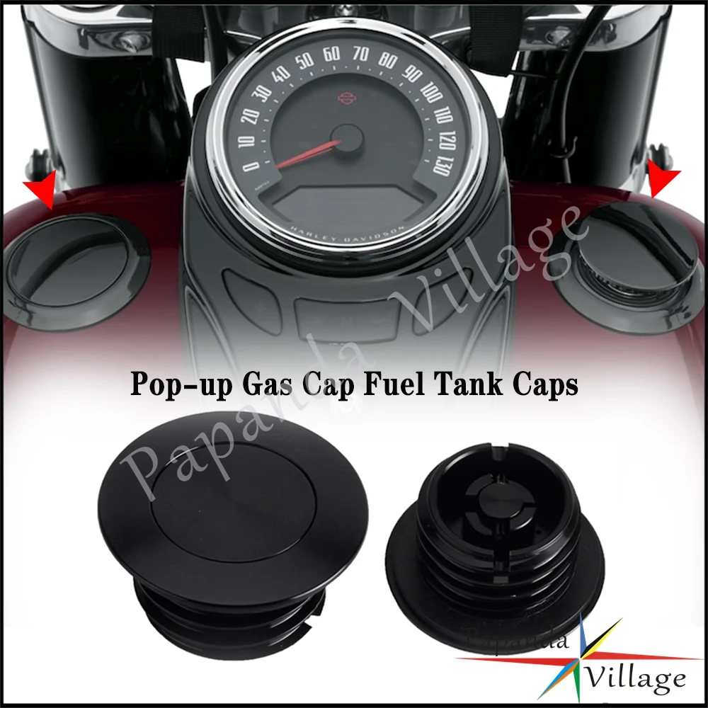 

Pop-up Flush-Mount Fuel Cap & Left Side Tank Caps Kit For Harley M8 Softail Deluxe FLDE Fat Boy FLFB FLFBS Heritage Classic FLHC