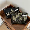 Golden Butterfly Makeup Bag, Fabric Skincare Storage Bag, Small Square Bag, Handbag, Canvas Washbag, Women's Bag 1