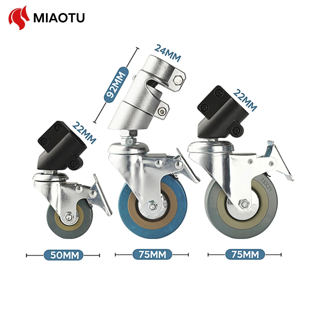 3Pcs C-Stand Swivel Caster Wheel Set 22MM 24MM Diameter Light Stand Tripod Magic Leg For Photography Century Foldable light stand tripod