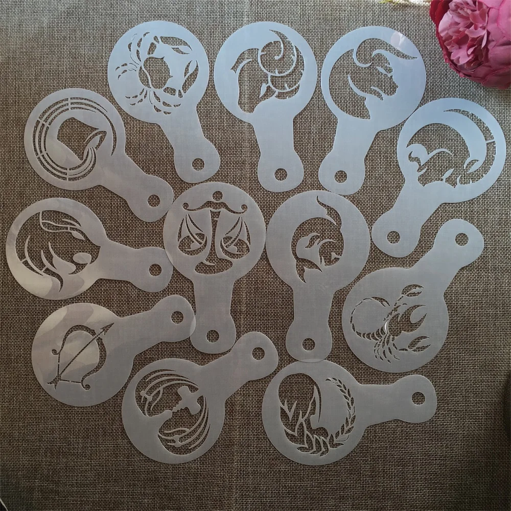 

12Pcs/Lot 14*8.5cm Twelve constellations DIY Layering Stencils Painting Scrapbooking Stamping Embossing Album Card Template