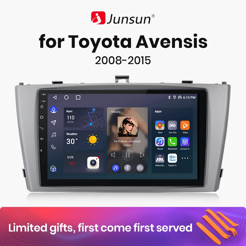 

Junsun V1 AI Voice Wireless CarPlay Android Auto Radio for Toyota Avensis 2008 - 2015 4G Car Multimedia GPS 2din autoradio