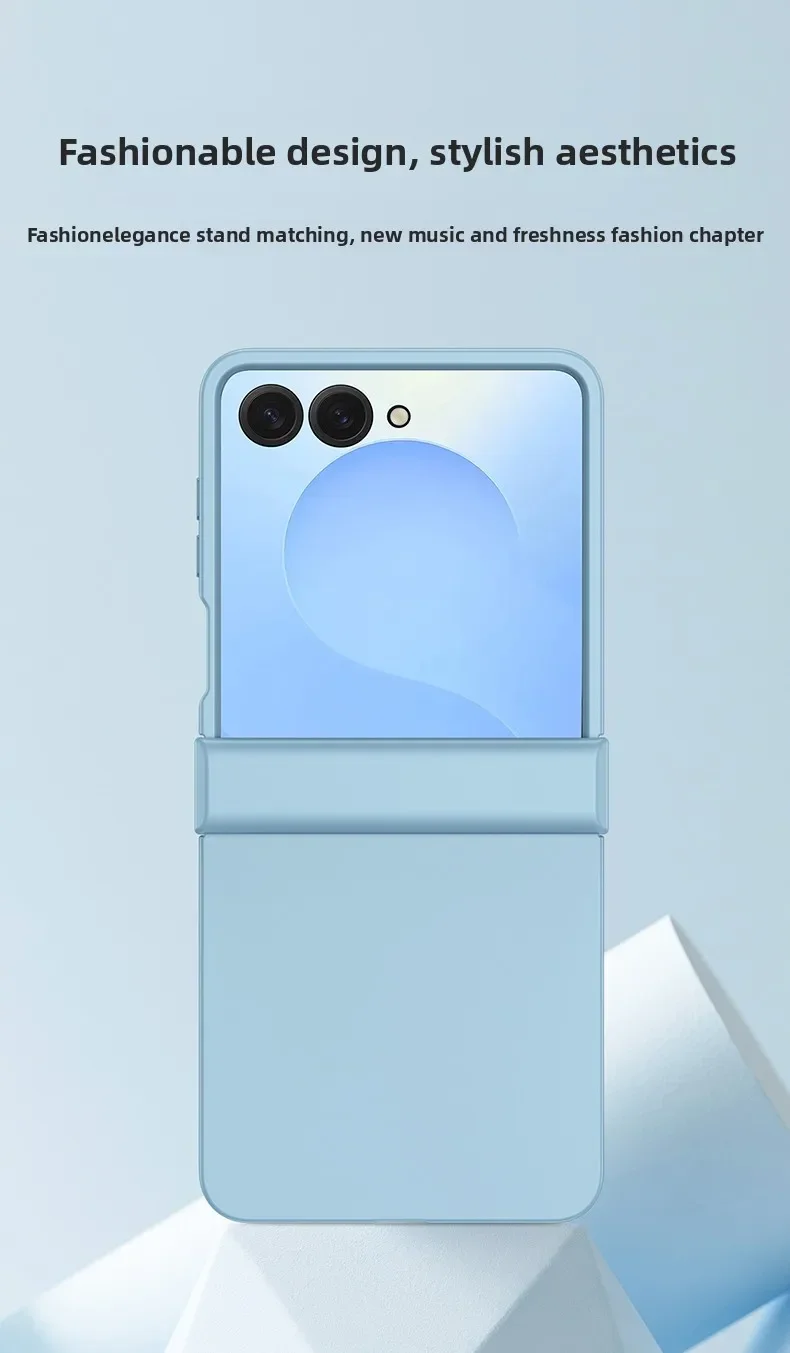 Einfarbige, vollständig umhüllende Handyhülle mit Hautgefühl und Scharnierschutz für Samsung Z Flip 8 7 FE 6 5 4 3 Flip7 Flip6 – Harte Kunststoffhülle – Detail 16