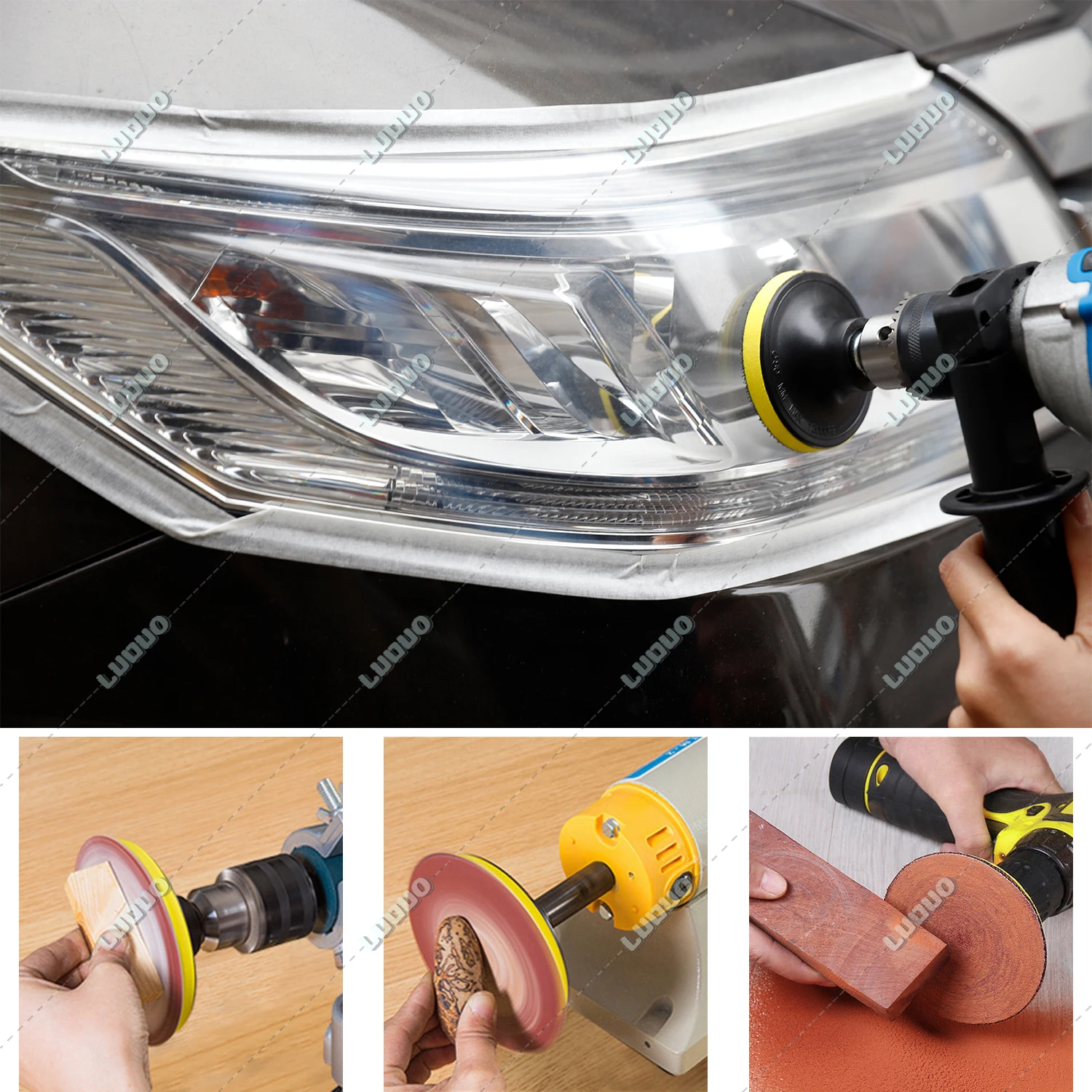 3/4/5/6 Inch Sanding Discs Pad Abrasive Polish Wheel Wood Sanding Paper Set Car Headlight Repair Polishing Restoration Sandpaper
