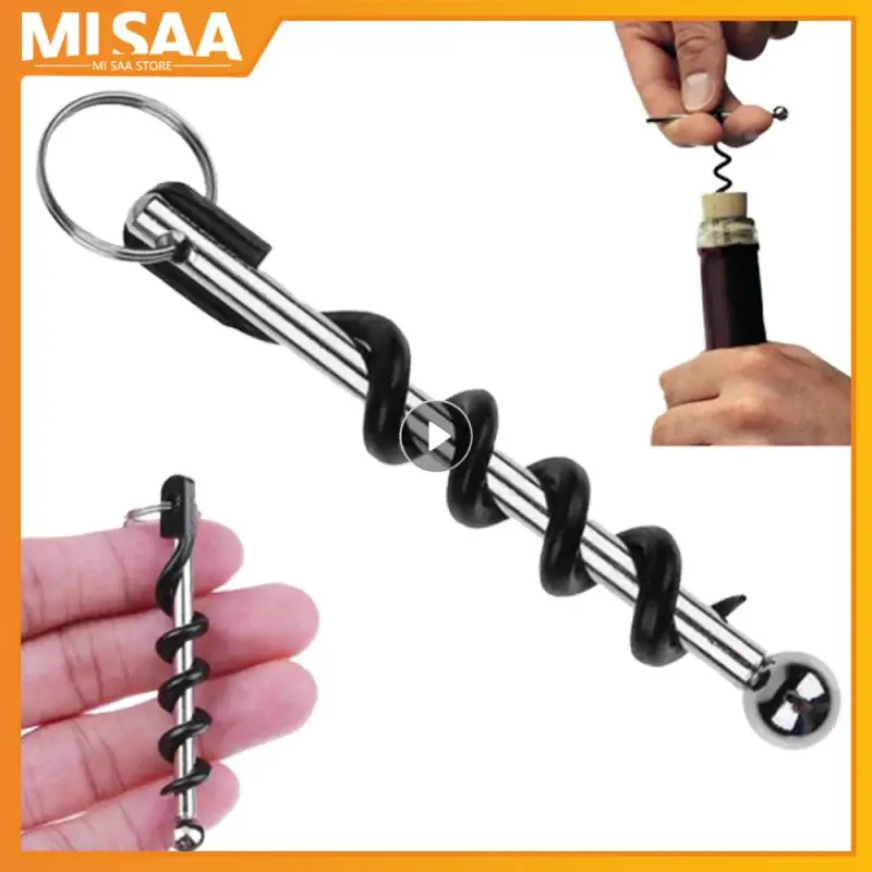 

Открывалка для бутылок с красным вином, мини-открывалка для пива, брелок, кольцо для ключей, креативный многофункциональный штопор из нержавеющей стали, аксессуары