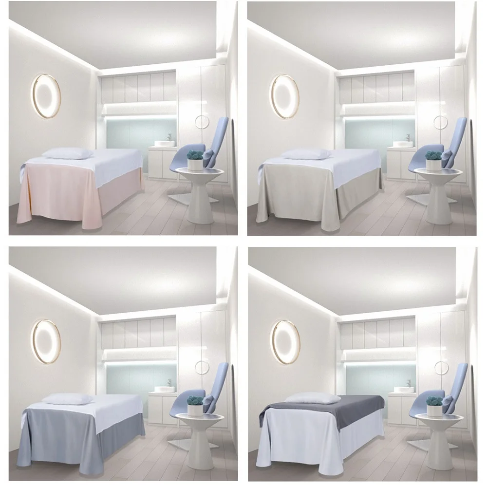 솔리드 마사지 베드 커버, 뷰티 살롱용 베드스커트, 마사지 살롱 시트, 피부 친..