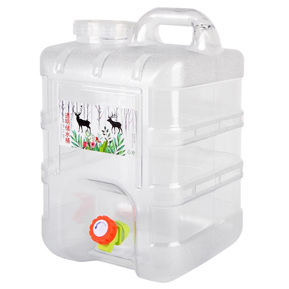 10/15L Capacity Outdoor Water Bucket Portable Driving Wateater Bucket Portable Tank Container with Faucet for Camping