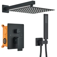 Concealed Shower System with 10 Inch Rain Shower and Handheld Spray Bathroom Luxury Rain Shower Faucet Set 1