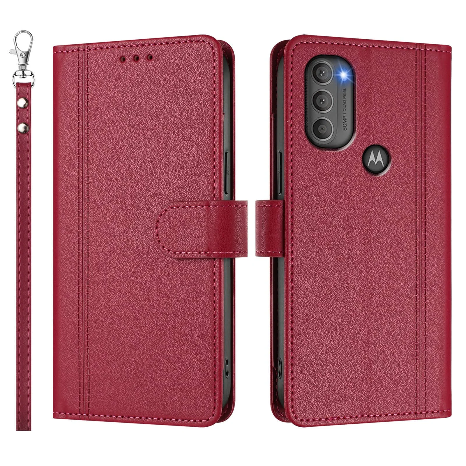 Slim Flip Magnetic Clasp Wallet Case with Enhanced Protection