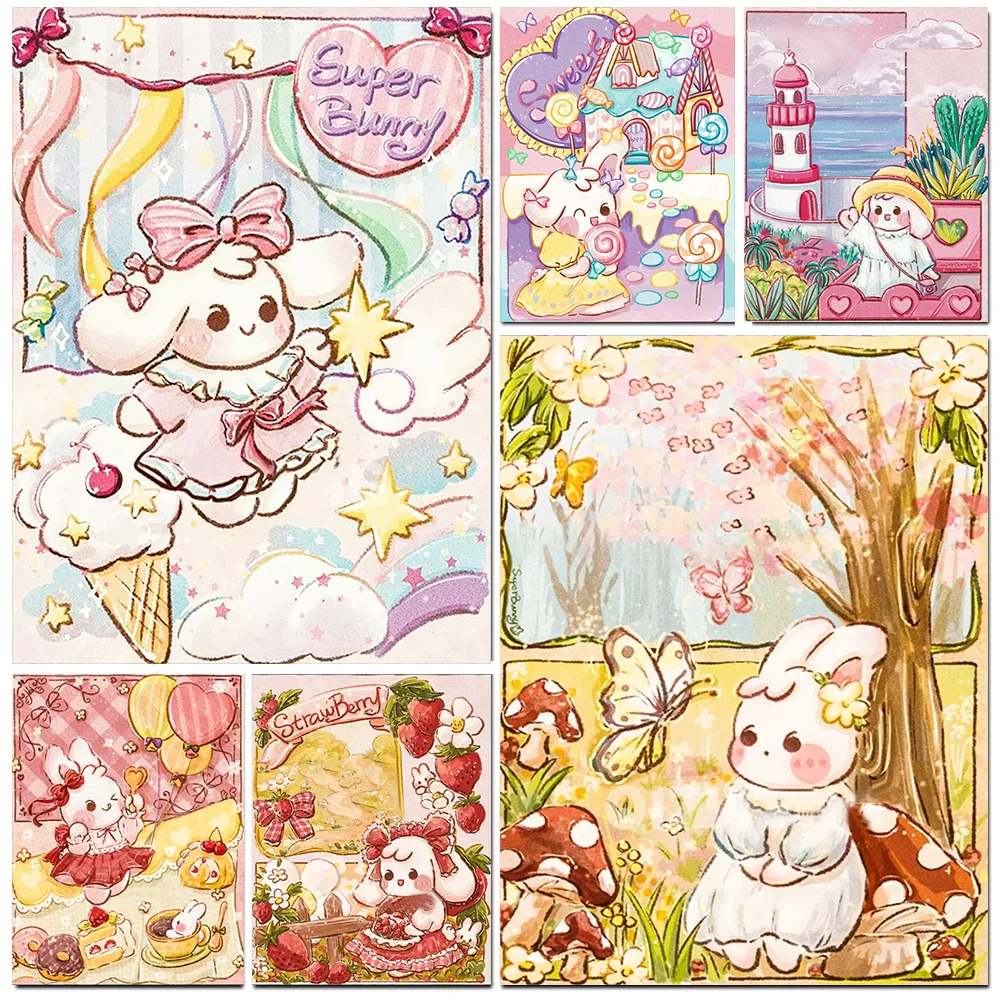 

Мультяшная алмазная живопись кролик художественный постер полная мозаика 5d Сделай Сам Вышивка крестиком наборы домашний Декор подарок алмазная мозаика