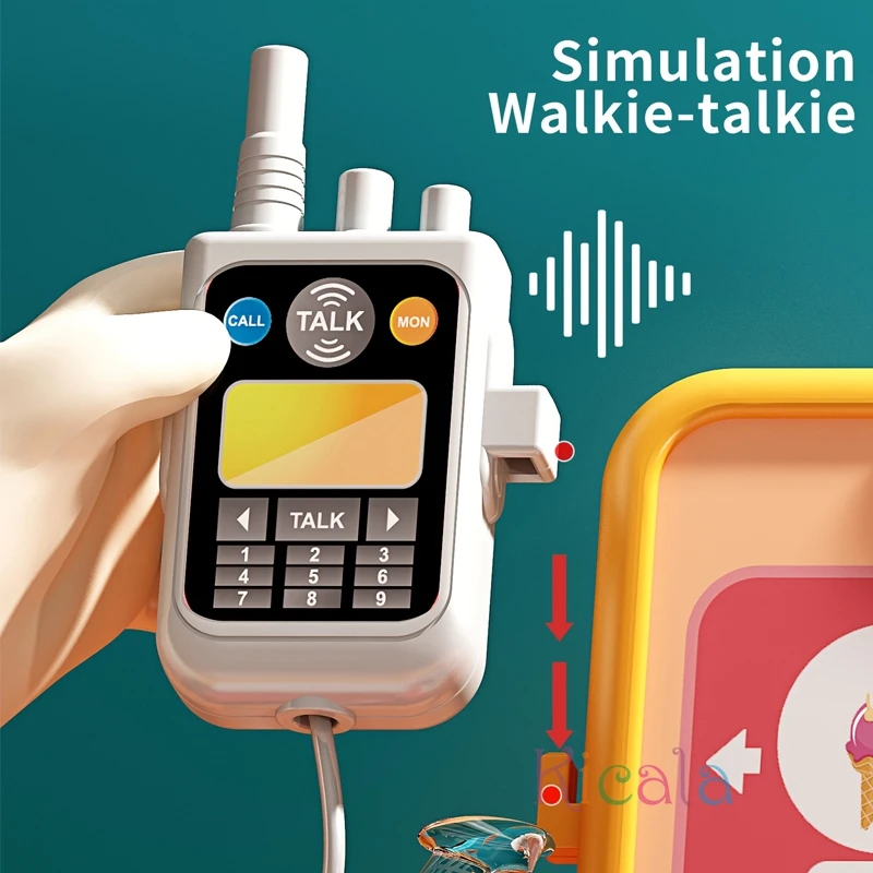Kids Shopping Cash Register Toys Mini market Receiver Set Simulation Food Calculation Checkout Counter Toy Christmas Gifts 3