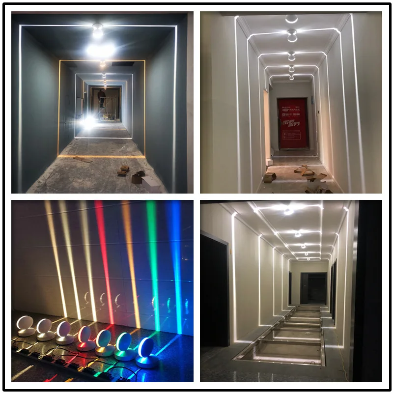 RGB 원격 LED 벽 조명, 장식 조명, 회전식 레이 도어 프레임 라인, 홈 야외 통로 벽 램프