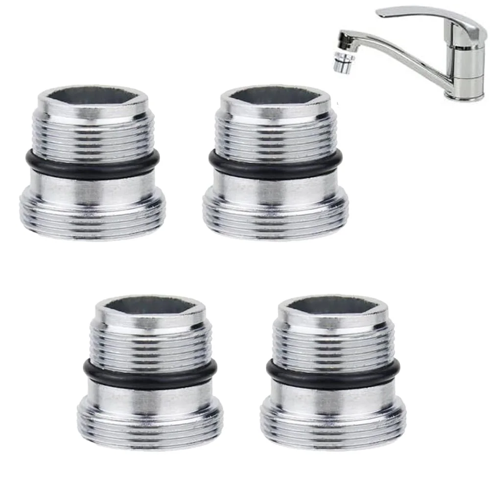4pcs Tap Adapters Aerator Connector With Rubber Seal M18.5 To M22 Male Thread Bathroom Fixture Accessories