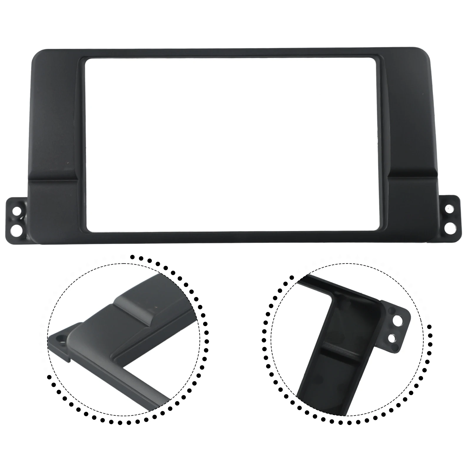 

Durable Radio Fascia Auto Black Car Cover Dashboard Double Frame Panel Parts 180*105mm Replacement Accessories