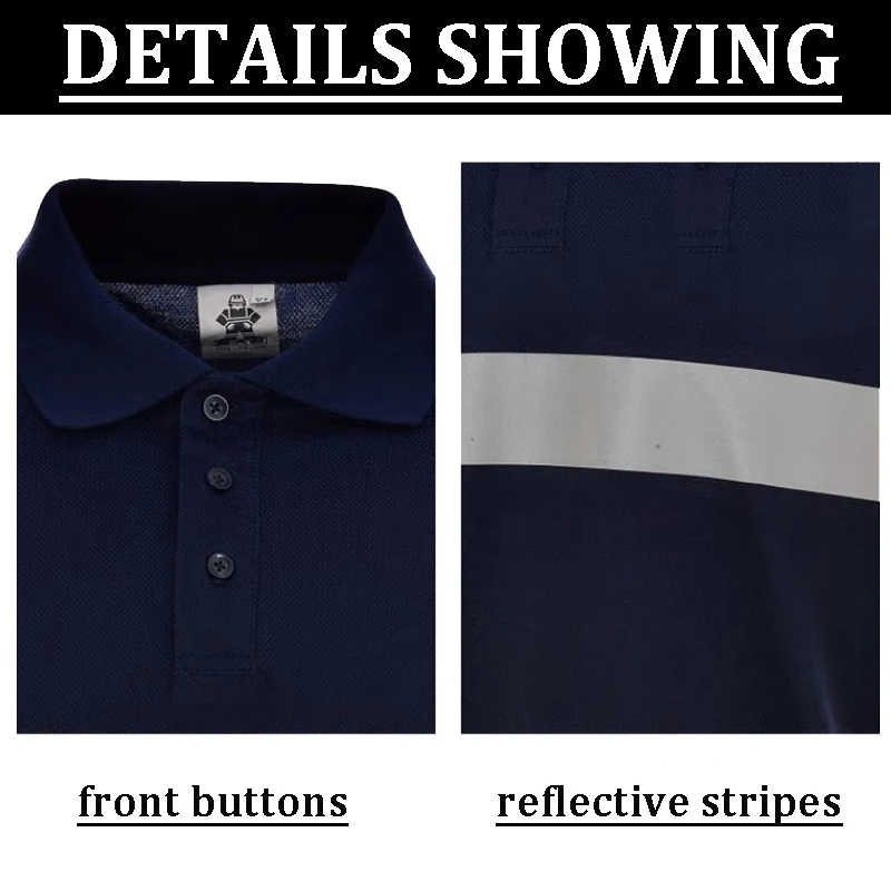 Navy Lifeline Polo Shirt Black Navy Blue Reflective Shirt For Work